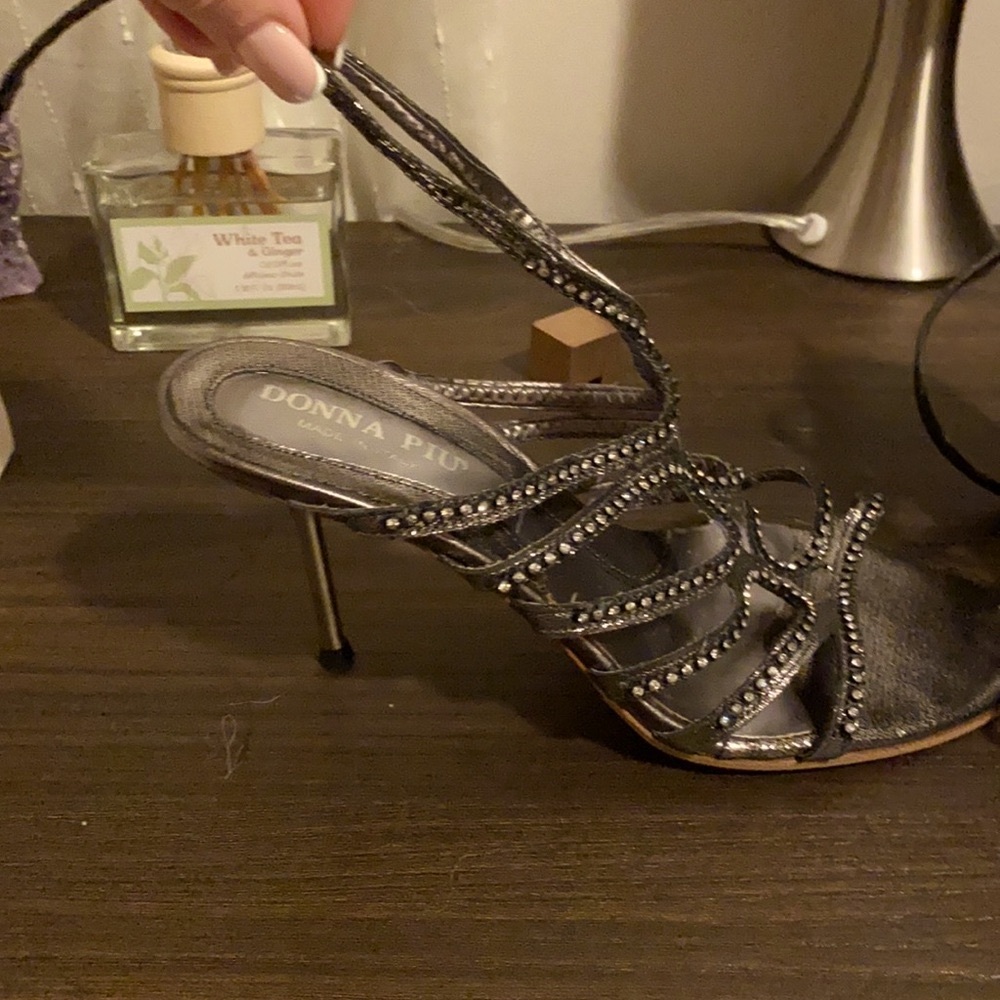 Donna Piu Gray/Silver Stiletto Sandals size 38